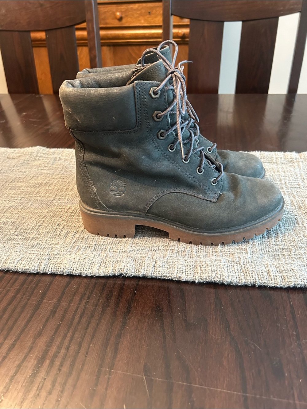 Timberland Women's Jayne Waterproof 6" Inch Dark Grey Leather Boots Size: 6